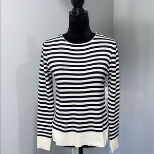 Design Lab Striped Navy Blue and White Women's pullover sweater size medium NEW